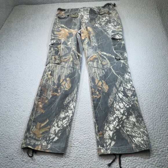 Cabela's Pants Men 36x31 Khakis Camo Mossy Oak Break Up Field Hunt Cargo Pockets - Picture 2 of 15